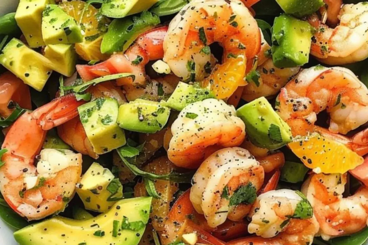 Salade de crevettes aux agrumes et avocat